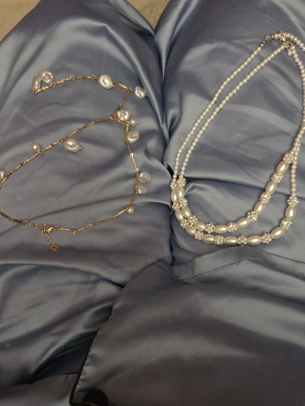 2 Elegant Pearl Multi-Strand Necklace - White Pearls NWOT